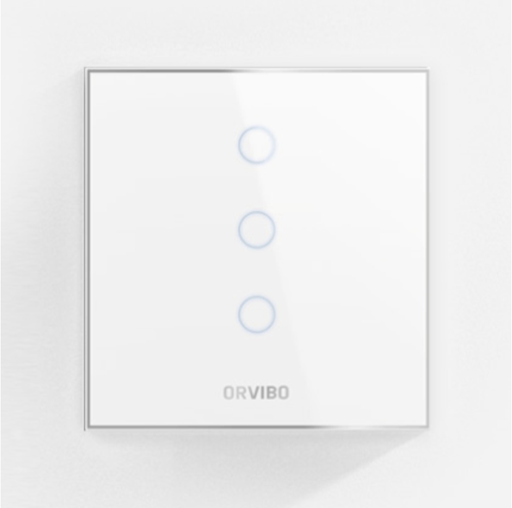 [300-T30S3Z] ORVIBO Zigbee Scene Switch(CN type neutral 100-240V) touch control, Glass panel