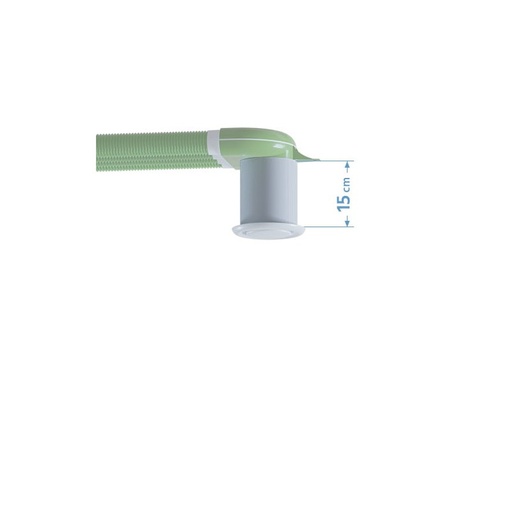 [230-026] PE-FLEX extension for plenum box white plastic 150mm