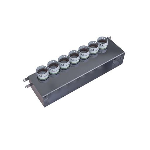 [230-051] PE-FLEX plenum box for slot diffusers angular 7xø50