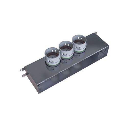 [230-052] PE-FLEX plenum box for slot diffusers angular 3xø75