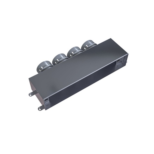 [230-056] PE-FLEX plenum box for slot diffusers throughway 4xø75