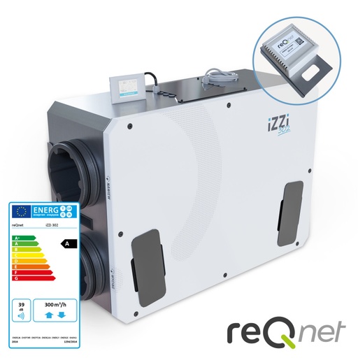 [230-131] PE-FLEX ventilation system IZZI-302-ERV 300m3-150Pa R/L with CO2/HYGRO module